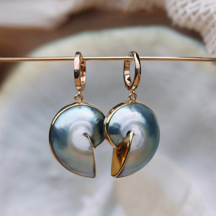 Deep Sea Nautilus Earrings Gold/Silver