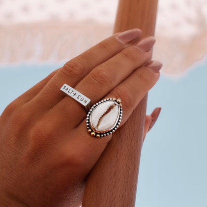 Golden Crowned Cowrie Ring