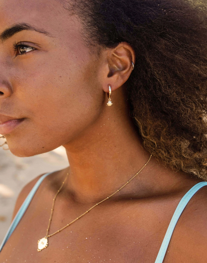 Clam Shell Hoops Gold/Silver
