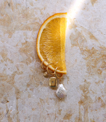 Clam Shell Hoops Gold/Silver