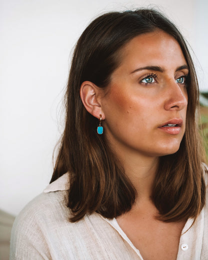 Turquoise Hoops Gold/Silver