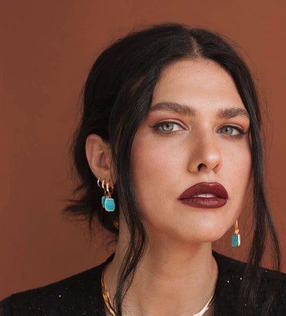 Turquoise Hoops Gold/Silver