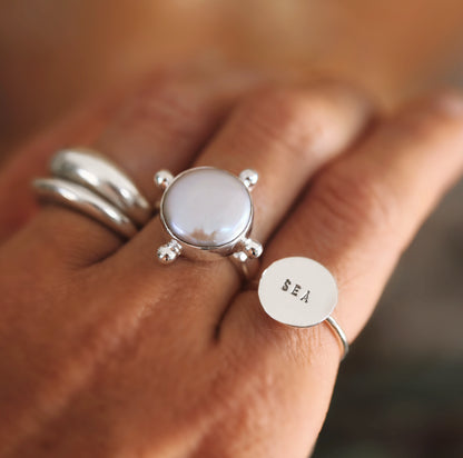 Whispers of the Sea Pearl Ring